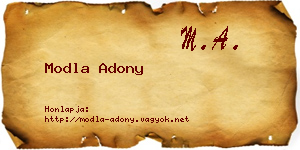 Modla Adony névjegykártya